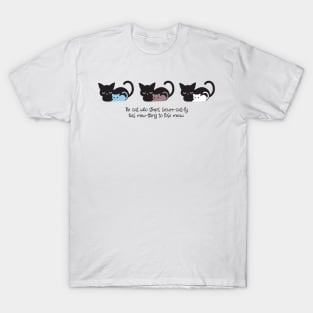 Cute Sleeping Cat Pattern and Quotes II T-Shirt